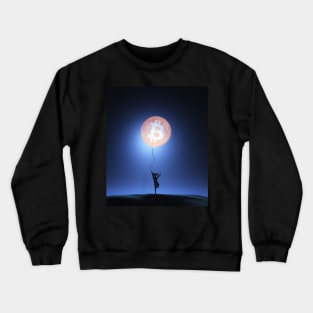 Bitcoin Moon BTC Cryptocurrency as Moon Bollon Crewneck Sweatshirt